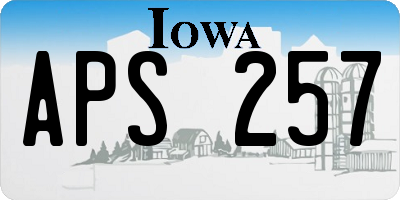 IA license plate APS257