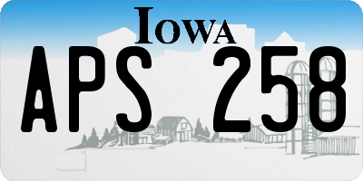 IA license plate APS258