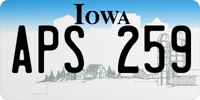 IA license plate APS259
