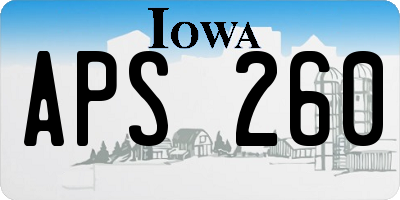 IA license plate APS260