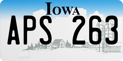 IA license plate APS263