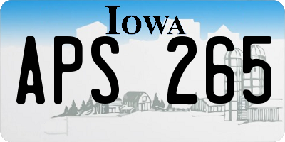 IA license plate APS265