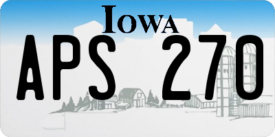 IA license plate APS270