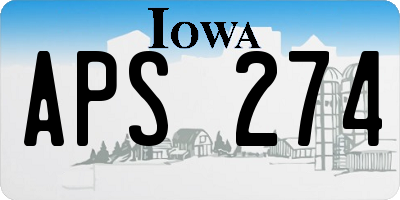 IA license plate APS274