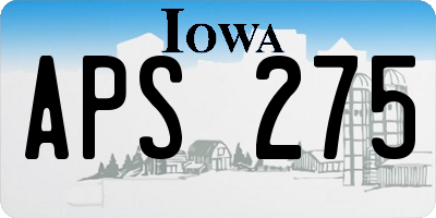 IA license plate APS275