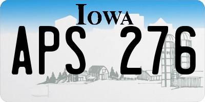 IA license plate APS276