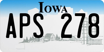 IA license plate APS278