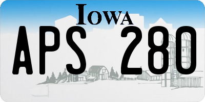 IA license plate APS280