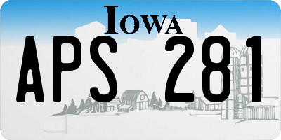 IA license plate APS281