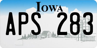 IA license plate APS283