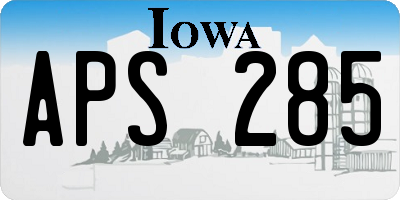 IA license plate APS285