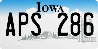 IA license plate APS286