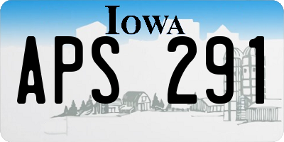 IA license plate APS291