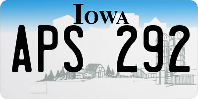 IA license plate APS292