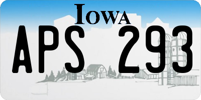 IA license plate APS293