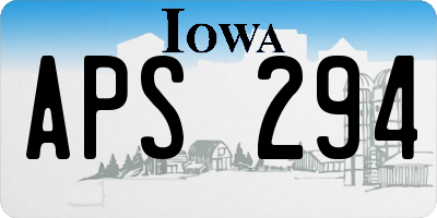 IA license plate APS294