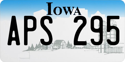 IA license plate APS295
