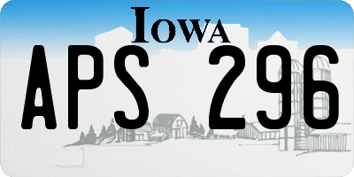 IA license plate APS296