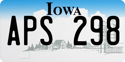 IA license plate APS298