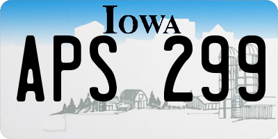 IA license plate APS299