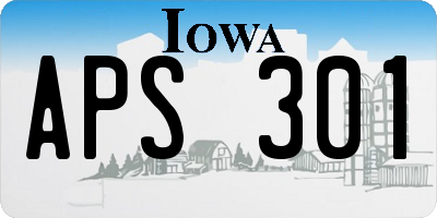 IA license plate APS301