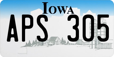 IA license plate APS305