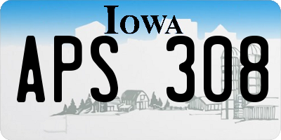 IA license plate APS308