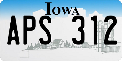 IA license plate APS312