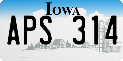 IA license plate APS314