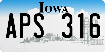 IA license plate APS316