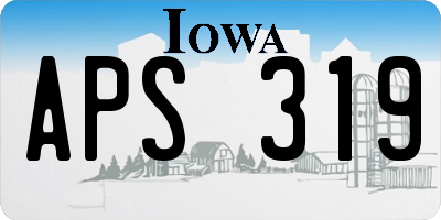 IA license plate APS319