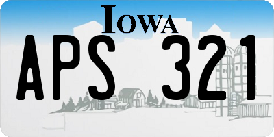 IA license plate APS321