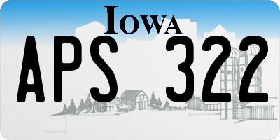 IA license plate APS322