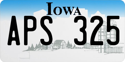 IA license plate APS325