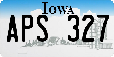 IA license plate APS327