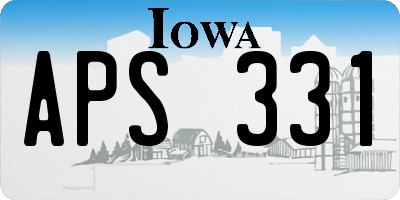 IA license plate APS331