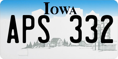 IA license plate APS332