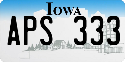 IA license plate APS333