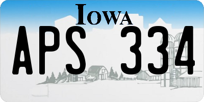 IA license plate APS334