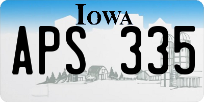 IA license plate APS335