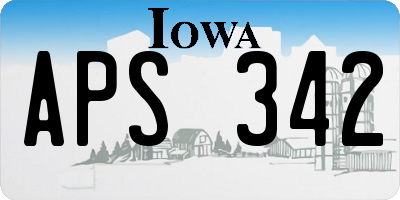 IA license plate APS342