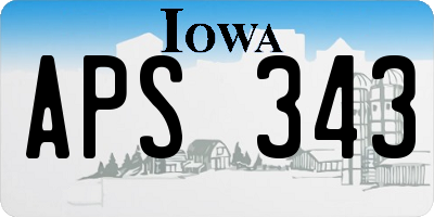 IA license plate APS343