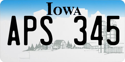IA license plate APS345