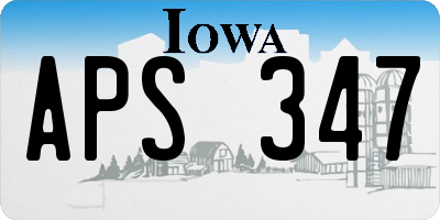 IA license plate APS347