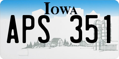 IA license plate APS351