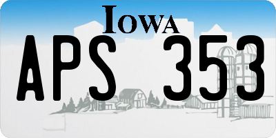 IA license plate APS353