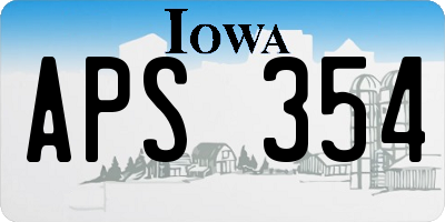 IA license plate APS354