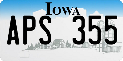 IA license plate APS355