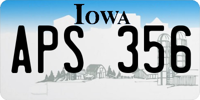 IA license plate APS356