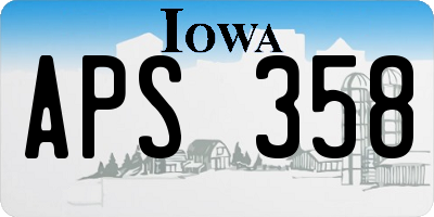 IA license plate APS358